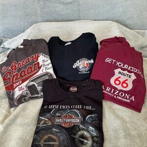 4 Men’s Graphic T-Shirts Includes a Harley-Davidson T-shirt